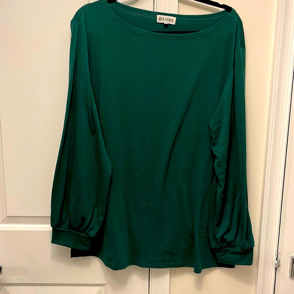 XXL forest green long bell sleeve shirt